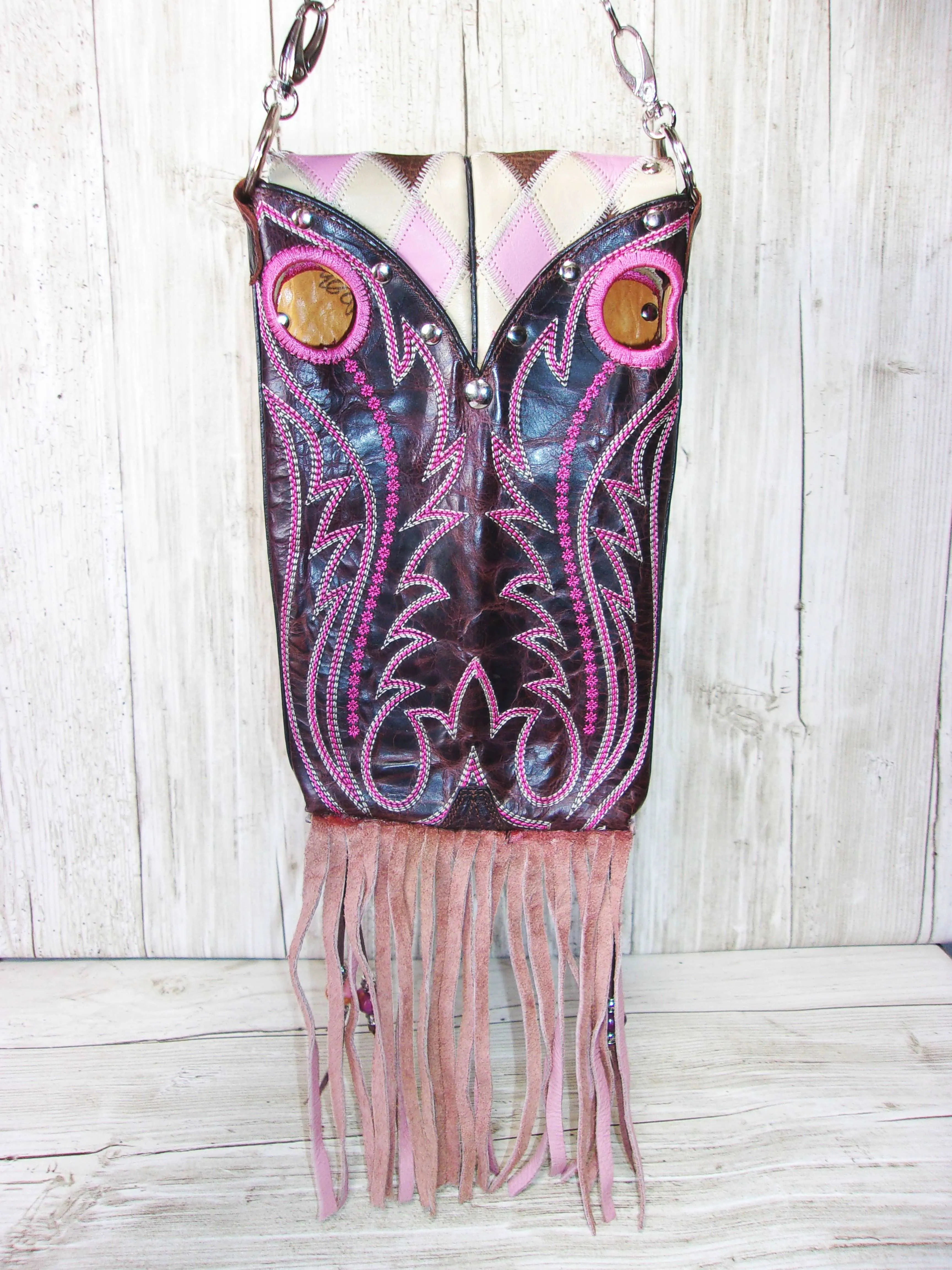 Cowboy Boot Crossbody Fringe Hipster Bag HP813