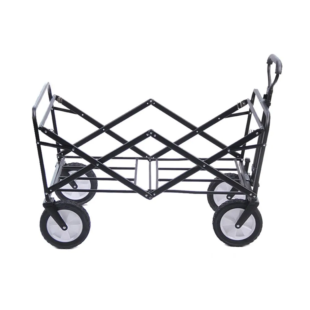 CRONY TC3015 Folding Cart Heavy Duty Collapsible Folding Wagon Utility Shopping Outdoor Camping Garden Cart | RED