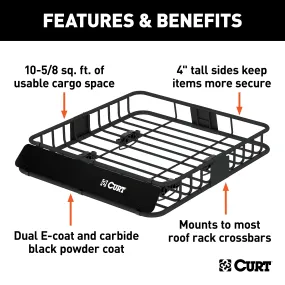 CURT 18115 CURT 18115 Universal 42 x 37-Inch Black Steel Roof Rack Rooftop Cargo Carrier