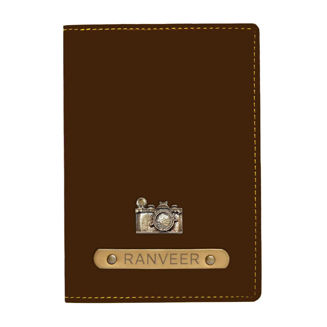 Customized Travel Wallet Passport Cover with Charm - Camera