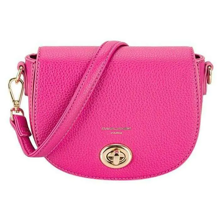 David Jones Small Full Flap Turnlock Across Body Bag - Fuchsia Pink