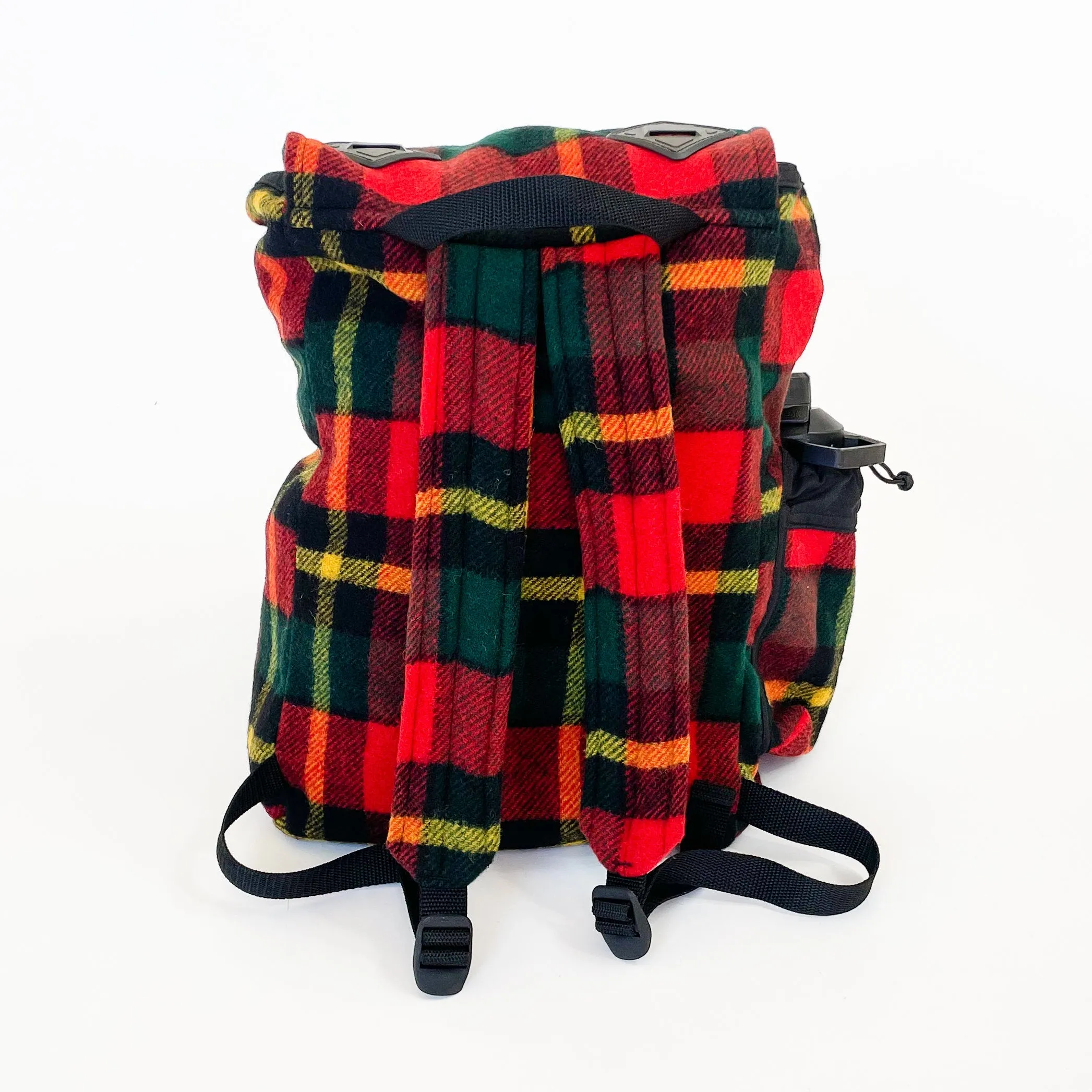 Day Pack - Bright Red Green Yellow Plaid