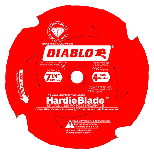 Diablo 7-1/4" x 4-T HardieBlade Saw Blade for Fiber Cement