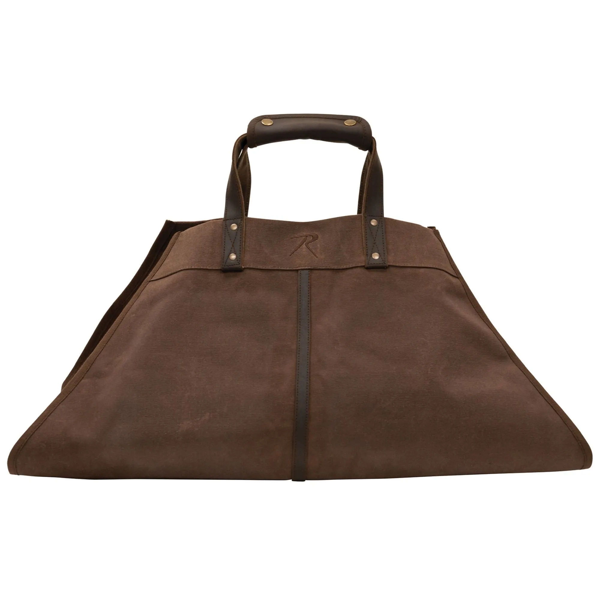 Earth Brown - Wax Canvas Log Carrier – Indoor/Outdoor Firewood Bag – Great for Campfires and Fireplaces