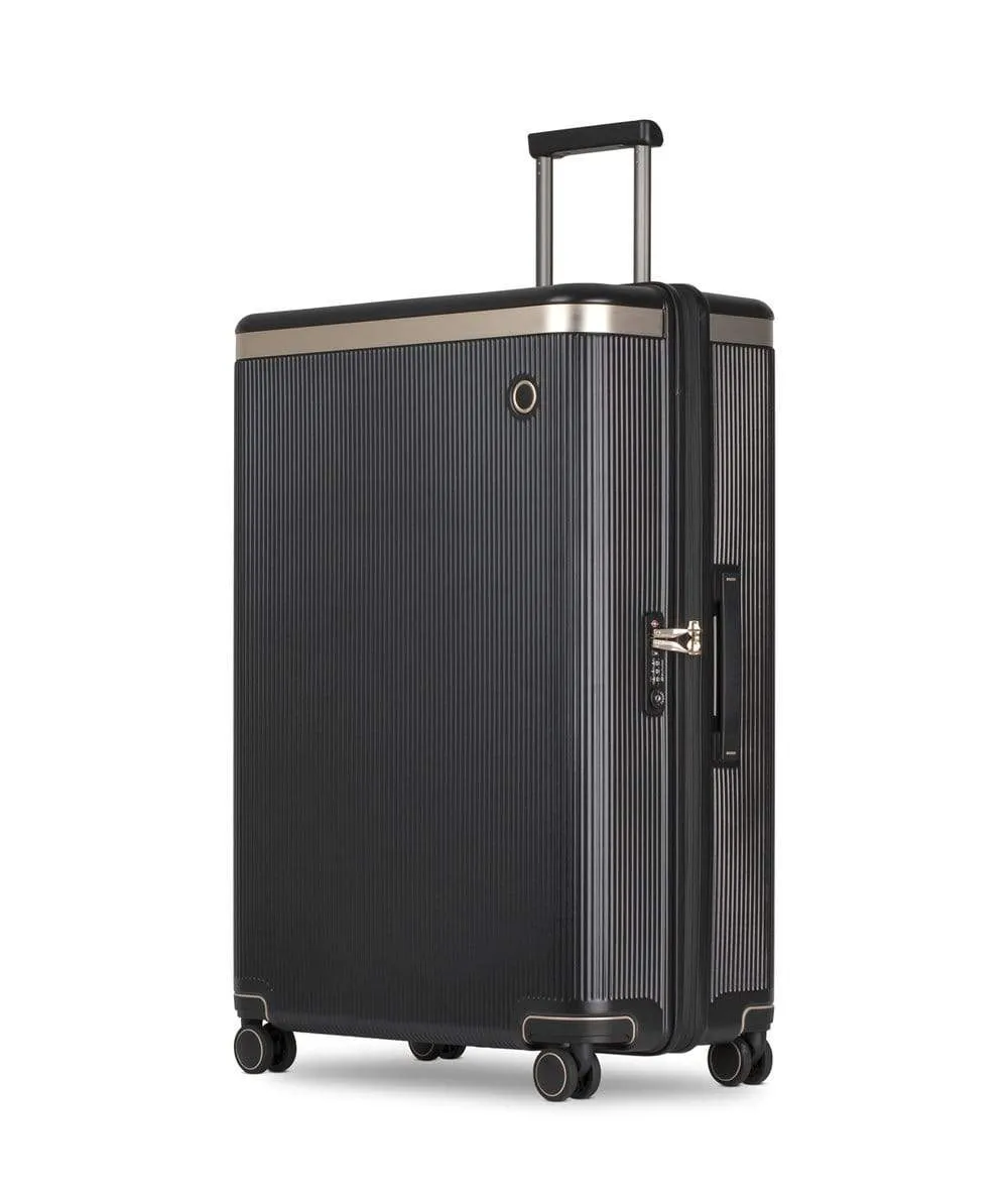 Echolac Dynasty 28" 4 Double Wheel Check-In Luggage Trolley Black-Gold - PC142 28 BLK/ GLD