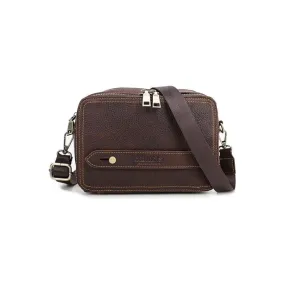 Elegant Crazy Horse Leather Men's Classic Crossbody Bag