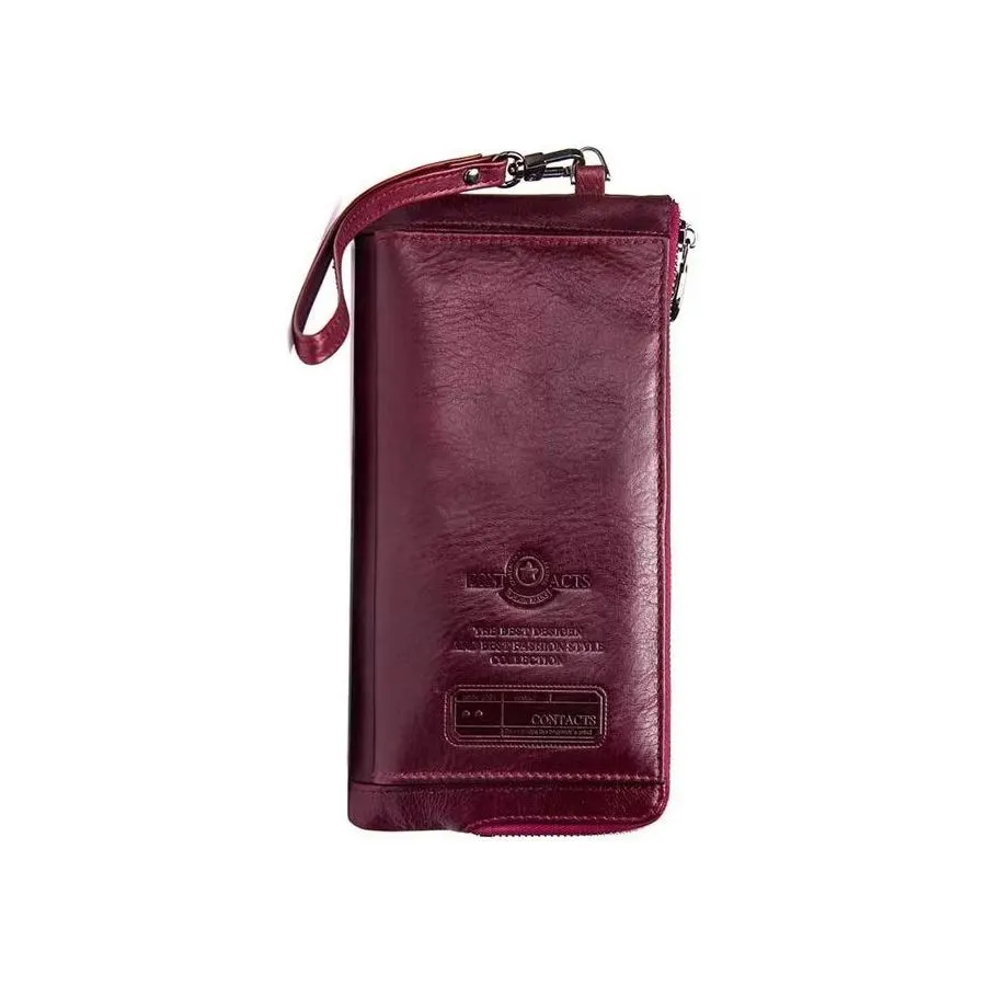 ElegantCow RFID Long Zipper Leather Clutch Wallet