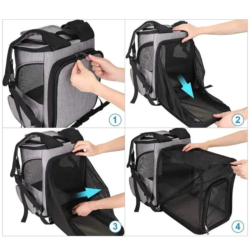 Expandable Large Capacity Pet Backpack for Dogs and Cats