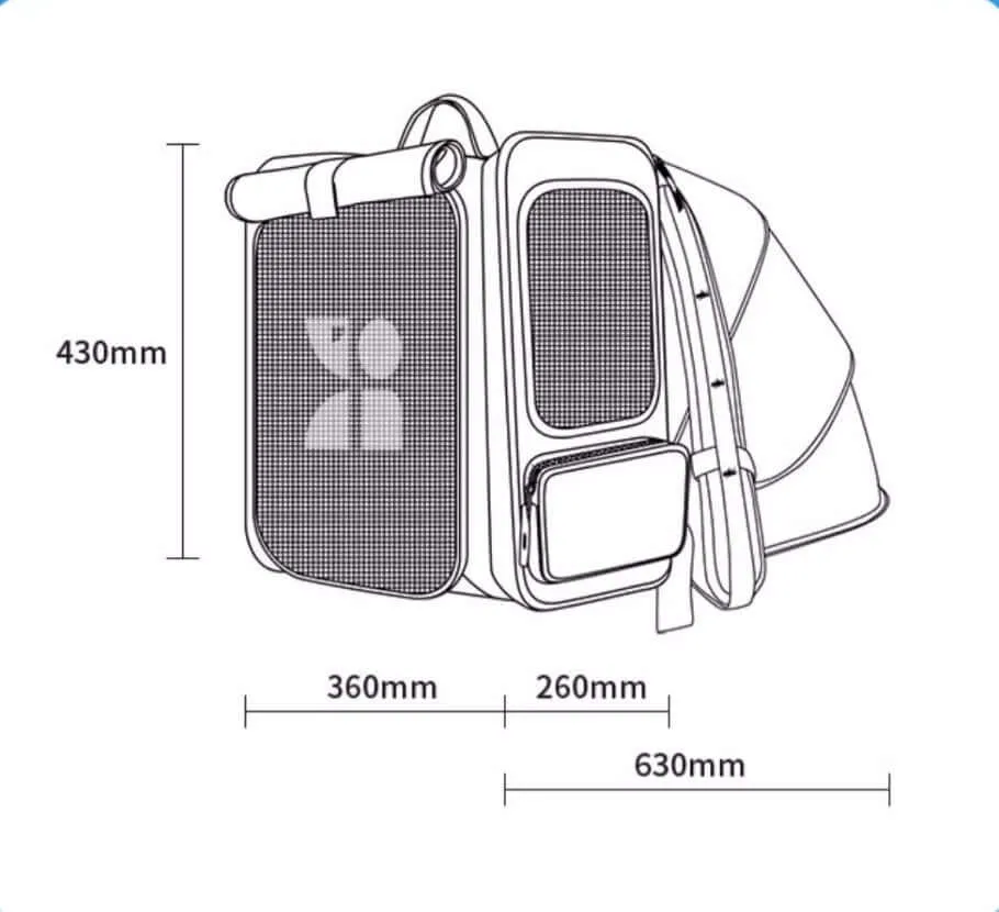 Expandable Multifunctional Pet Backpack Ventilated Design Pet Carrier Collapsible Container Cat Bag