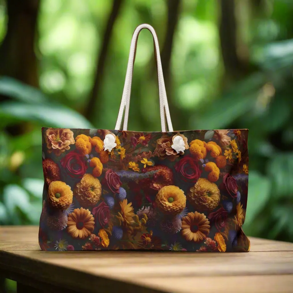 Fall Flowers Weekender Bag