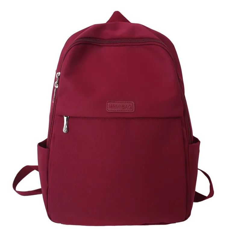 Female Pack Nylon Women Laptop Backpack Fashion Bagpack Shoulder Back Bag Preppy Style Solid Color Backpacks for Girls Bookbag