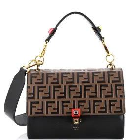 FENDI Kan I Bag Zucca Embossed Leather Medium