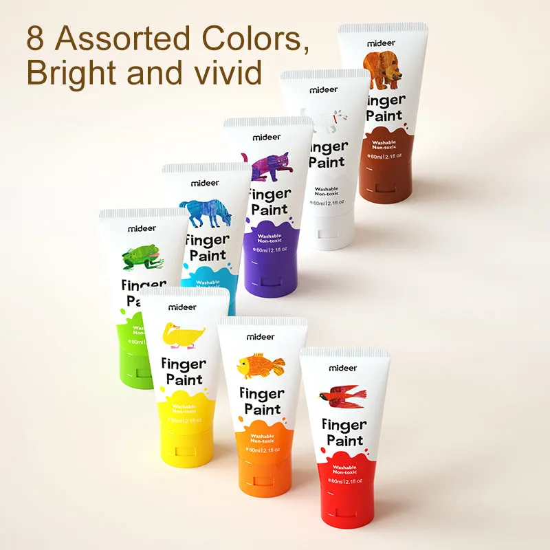 Finger Paint Tube Set: 8 Colours