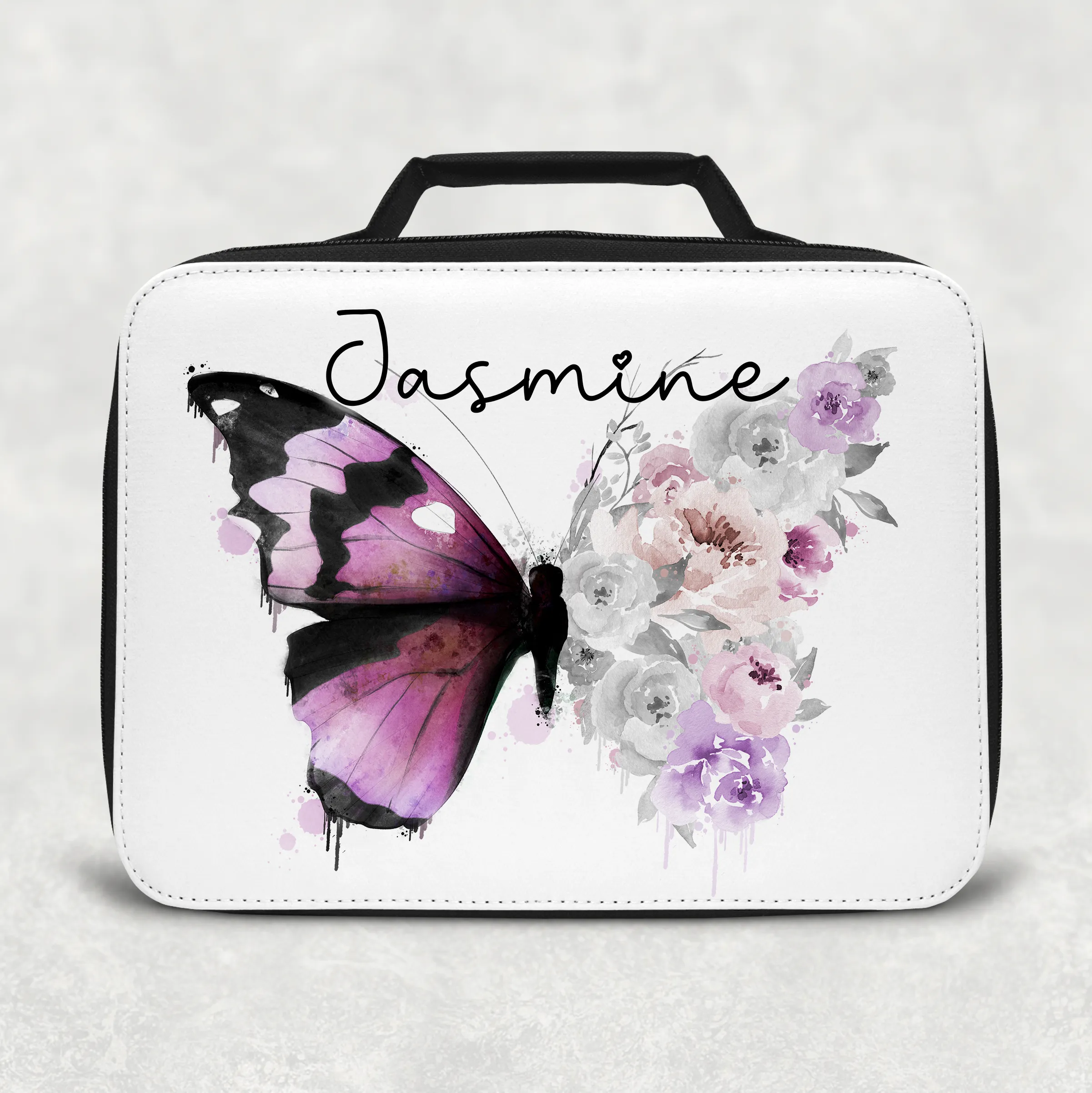 Floral Butterfly Personalised Insulated Lunch Bag