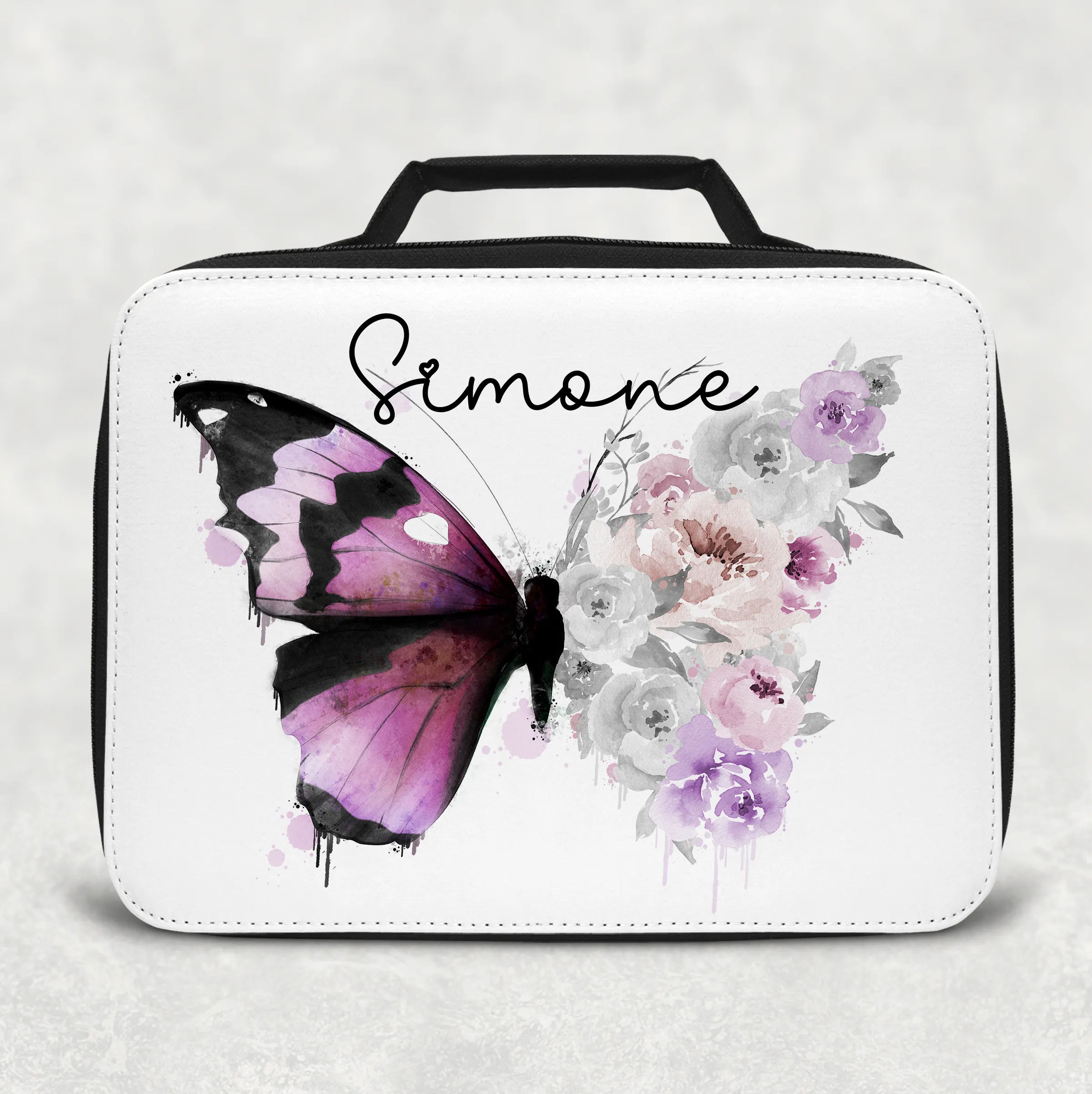 Floral Butterfly Personalised Insulated Lunch Bag