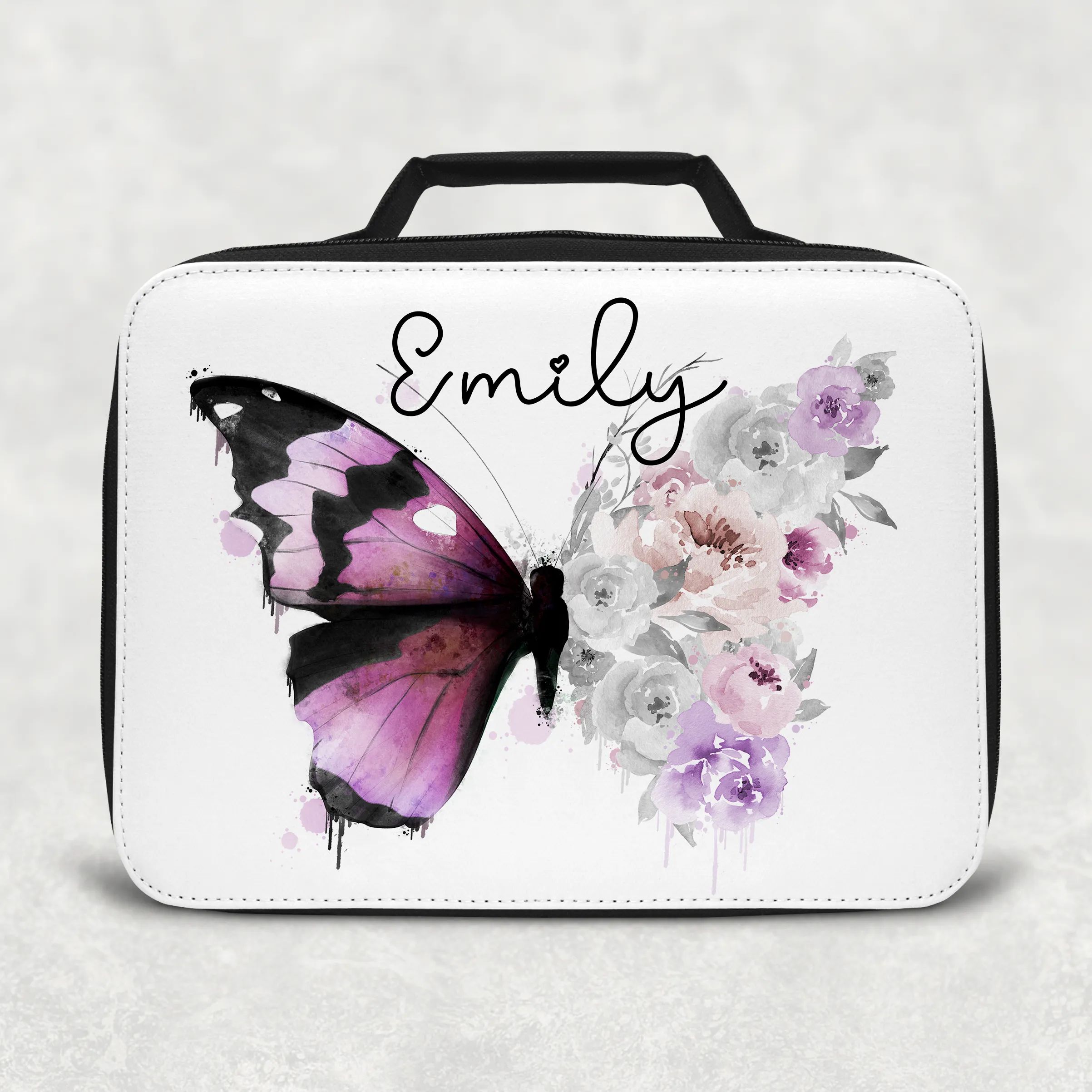 Floral Butterfly Personalised Insulated Lunch Bag