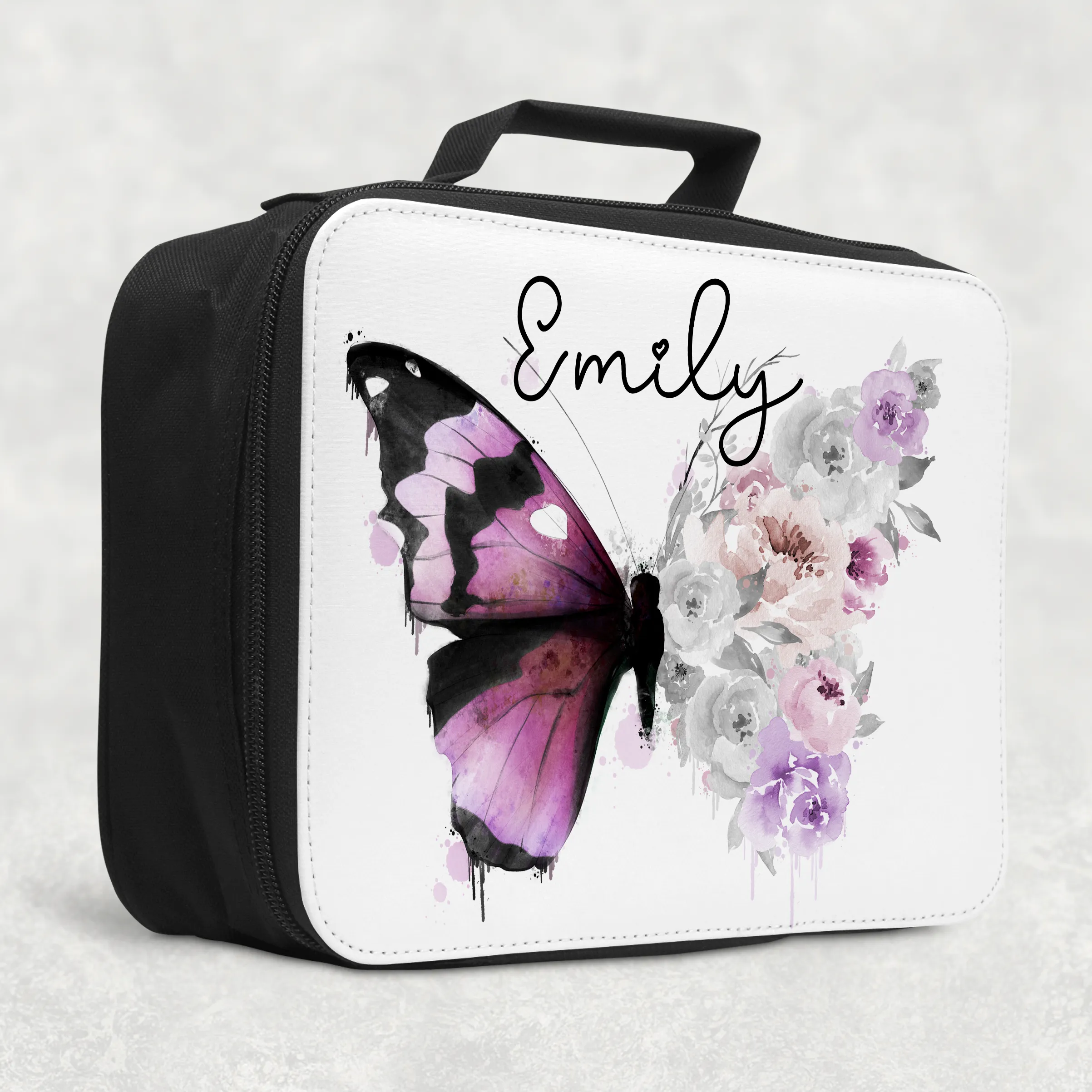 Floral Butterfly Personalised Insulated Lunch Bag