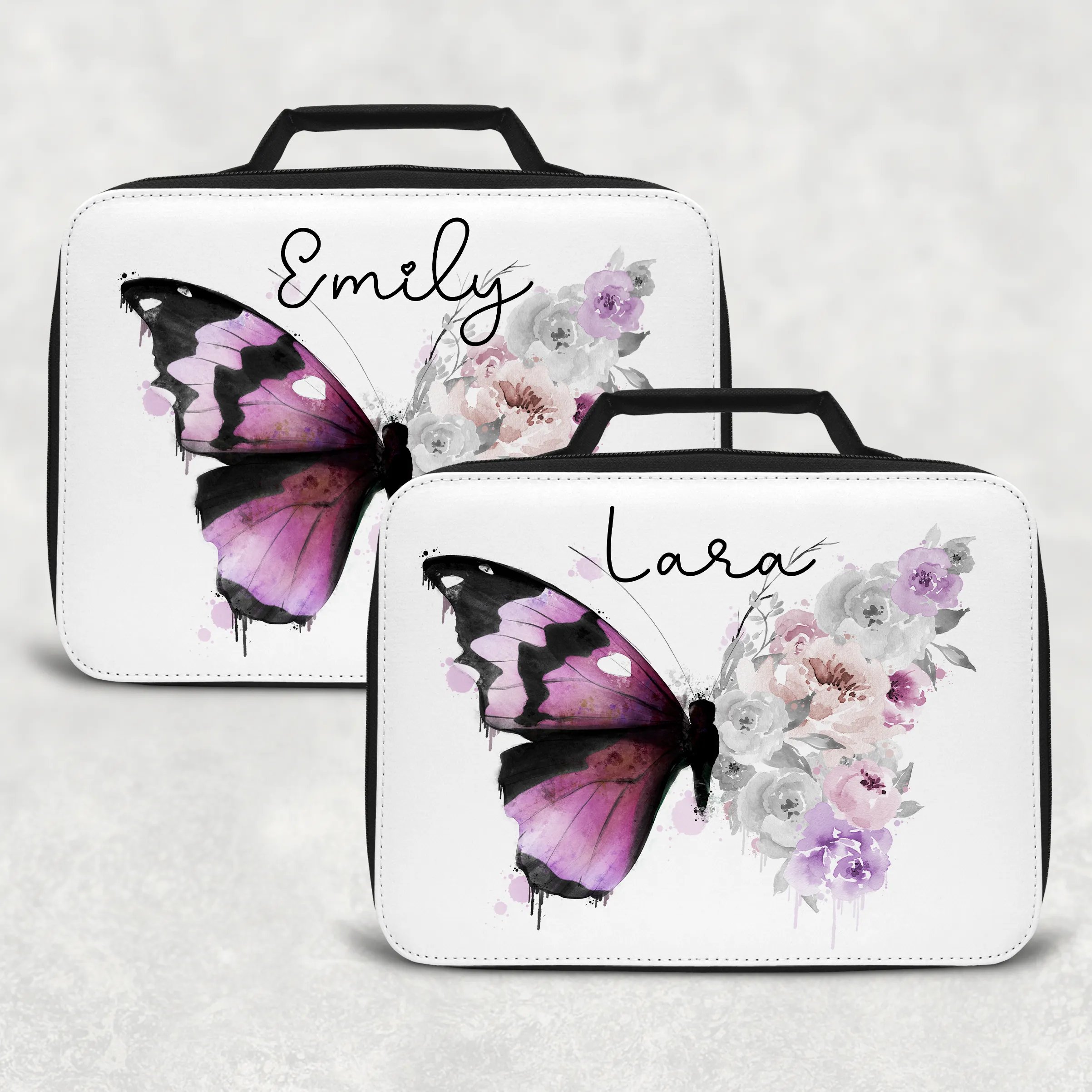 Floral Butterfly Personalised Insulated Lunch Bag