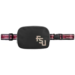 Forever Collectibles Stacked FSU/Repeat Florida State Seminoles 4.5"x6.5" Crossbody Belt Bag - Black