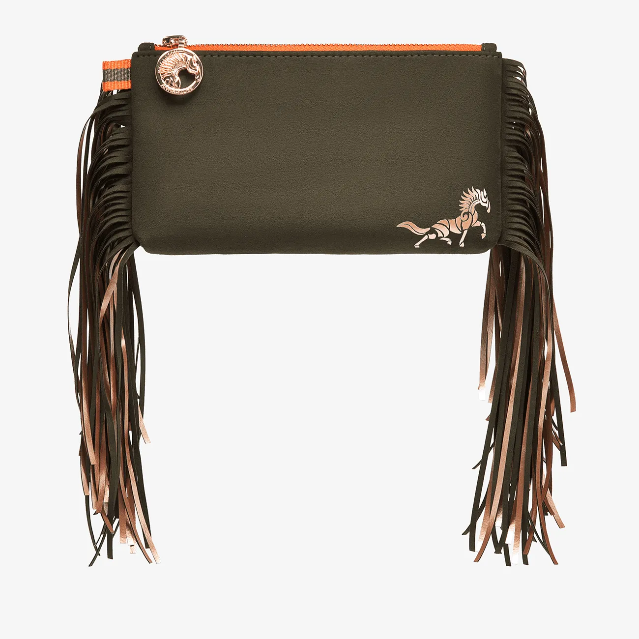 Fringe Beltbag "Army Green" with rosé golden print