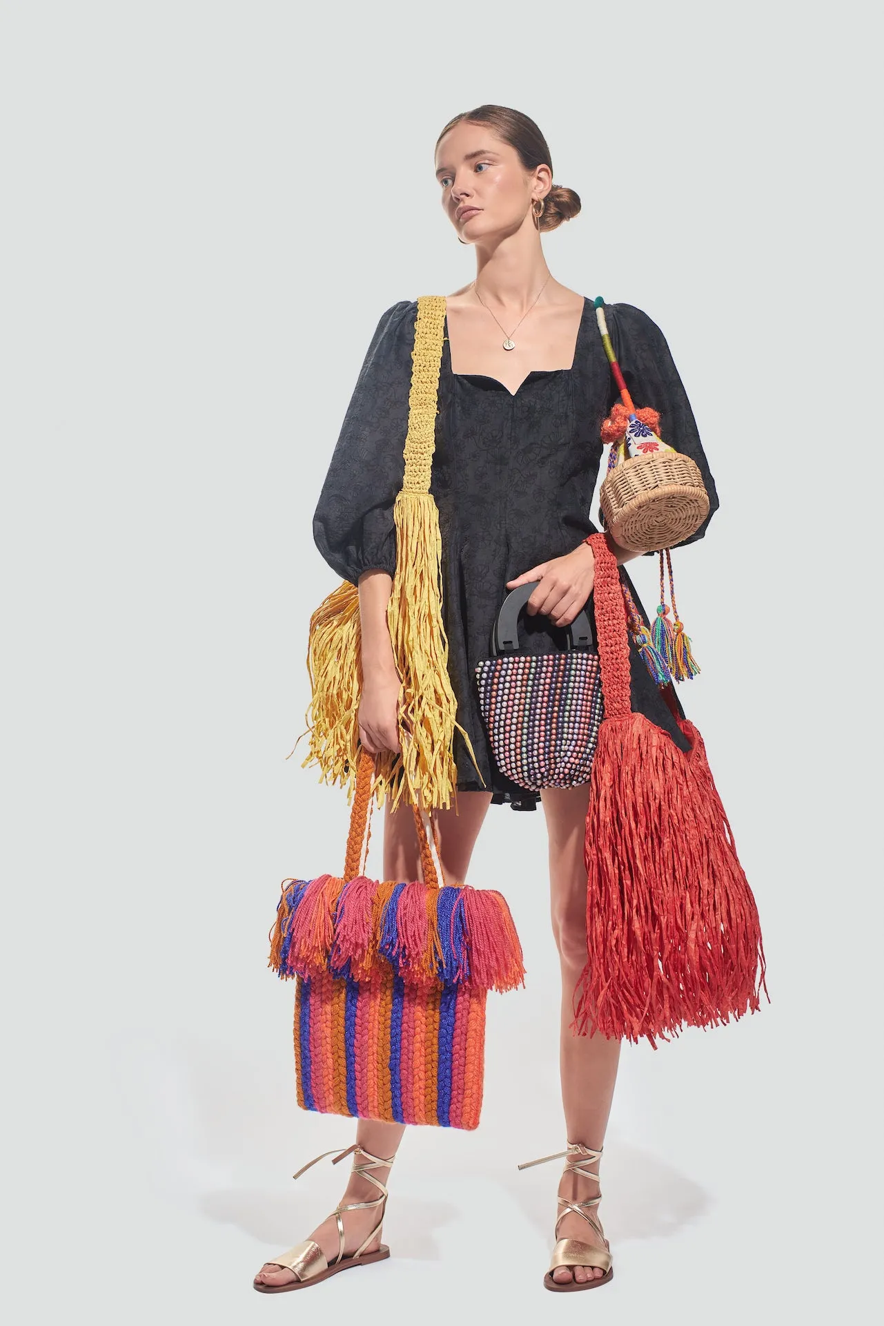 FRINGED CROCHET  BAG