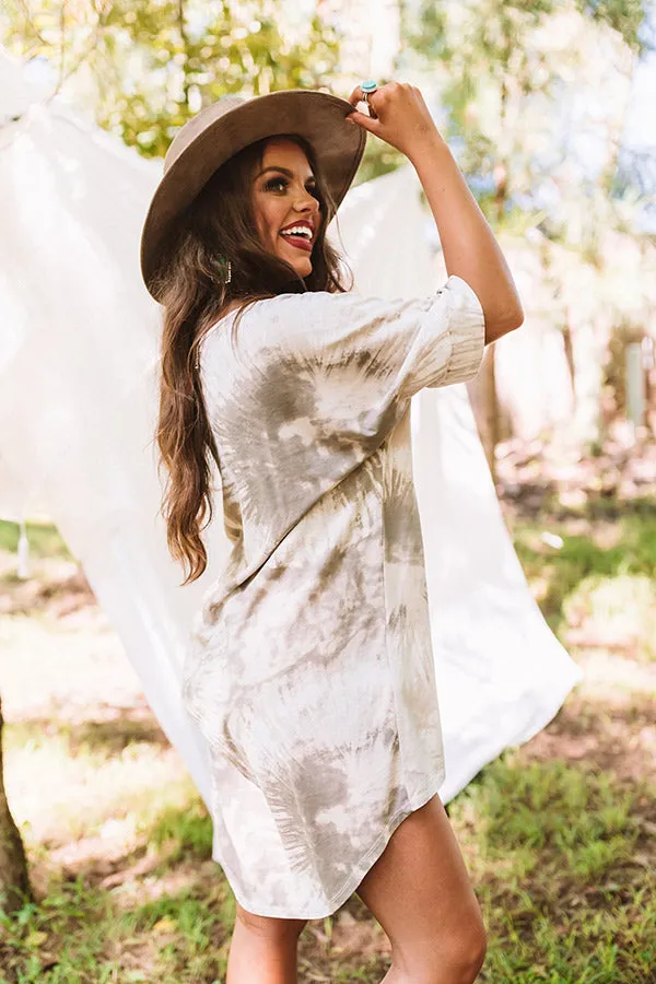 Front Porch Swing Tie Dye Tunic In Taupe