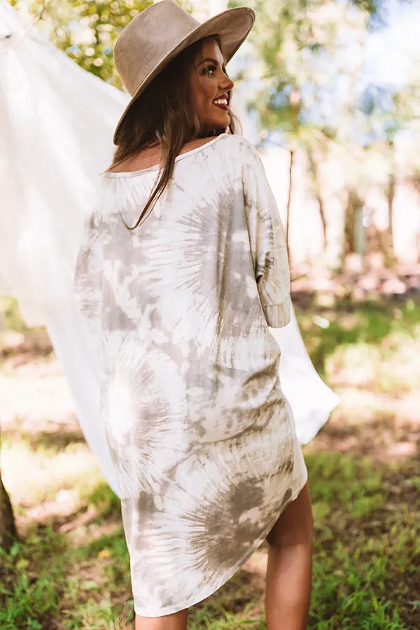 Front Porch Swing Tie Dye Tunic In Taupe