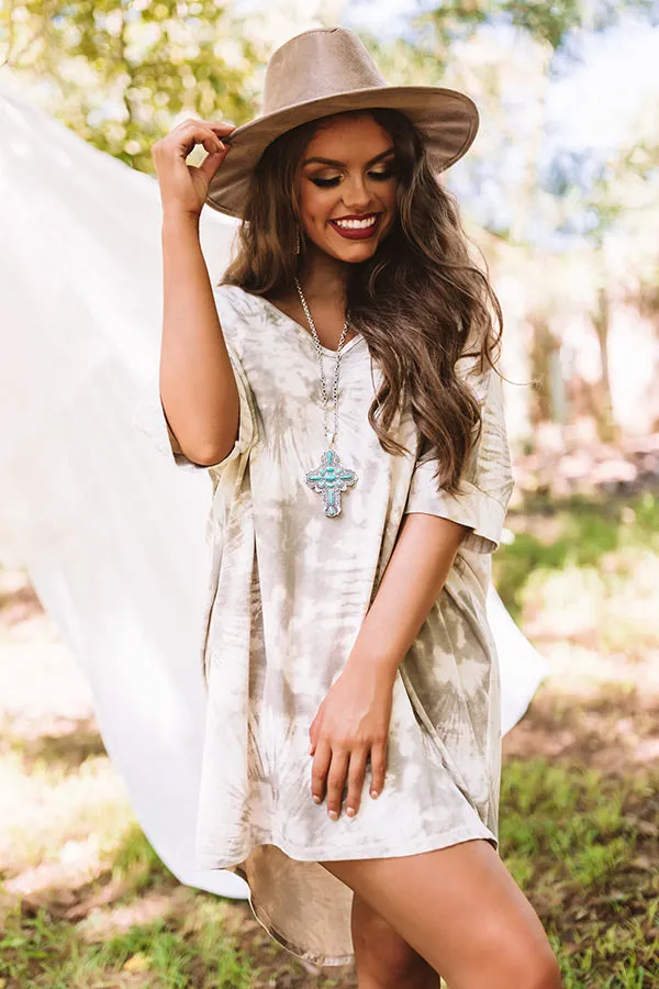 Front Porch Swing Tie Dye Tunic In Taupe