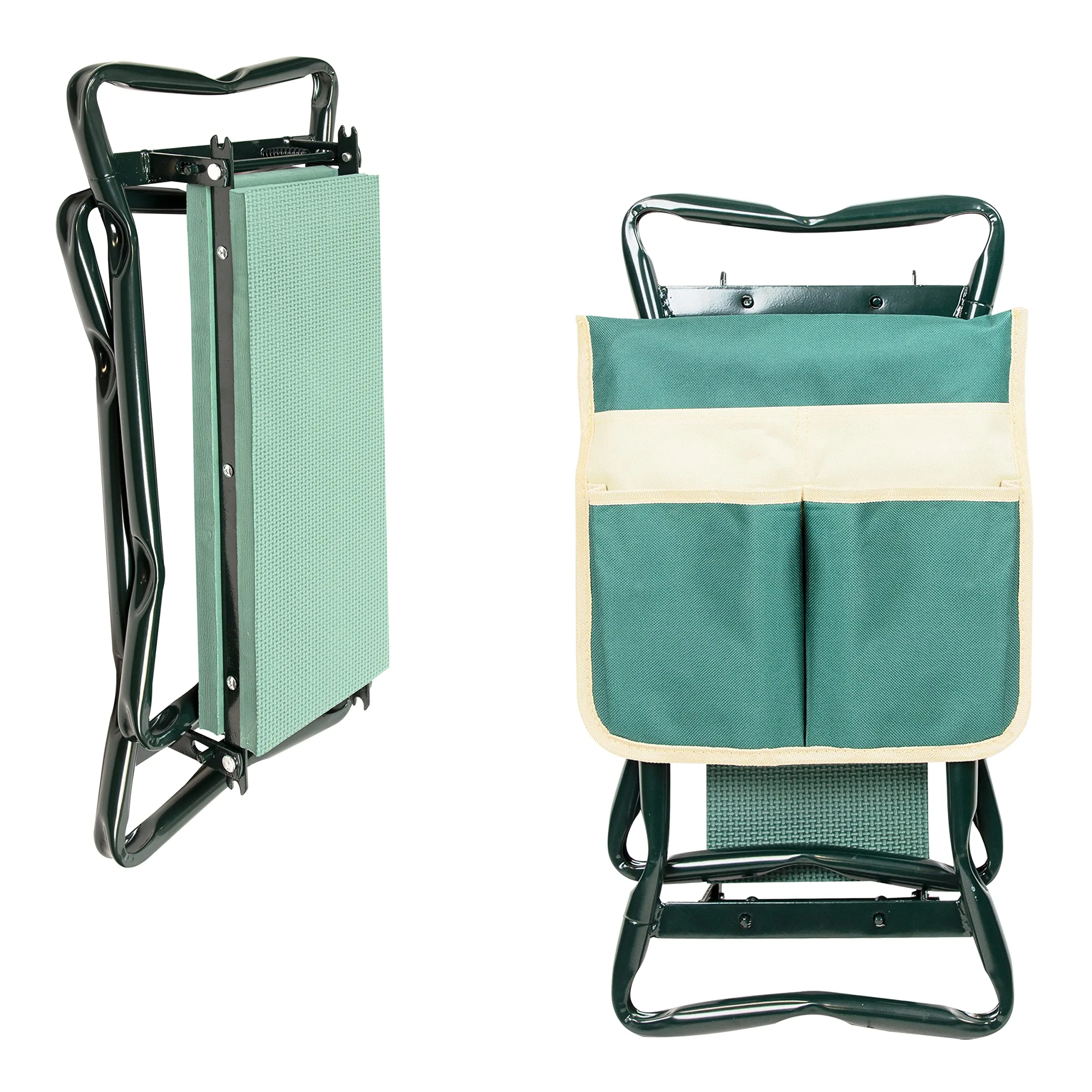 GardenKraft 10139 Folding Garden Kneeler/Additional Tool Bag Included/Kneel Or Sit When Gardening/Lightweight & Portable/Soft & Comfortable Foam Cushioning