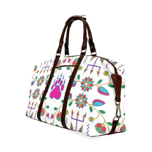 Geometric Floral Fall-White Classic Travel Bag