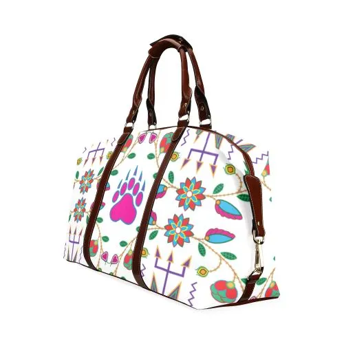 Geometric Floral Fall-White Classic Travel Bag