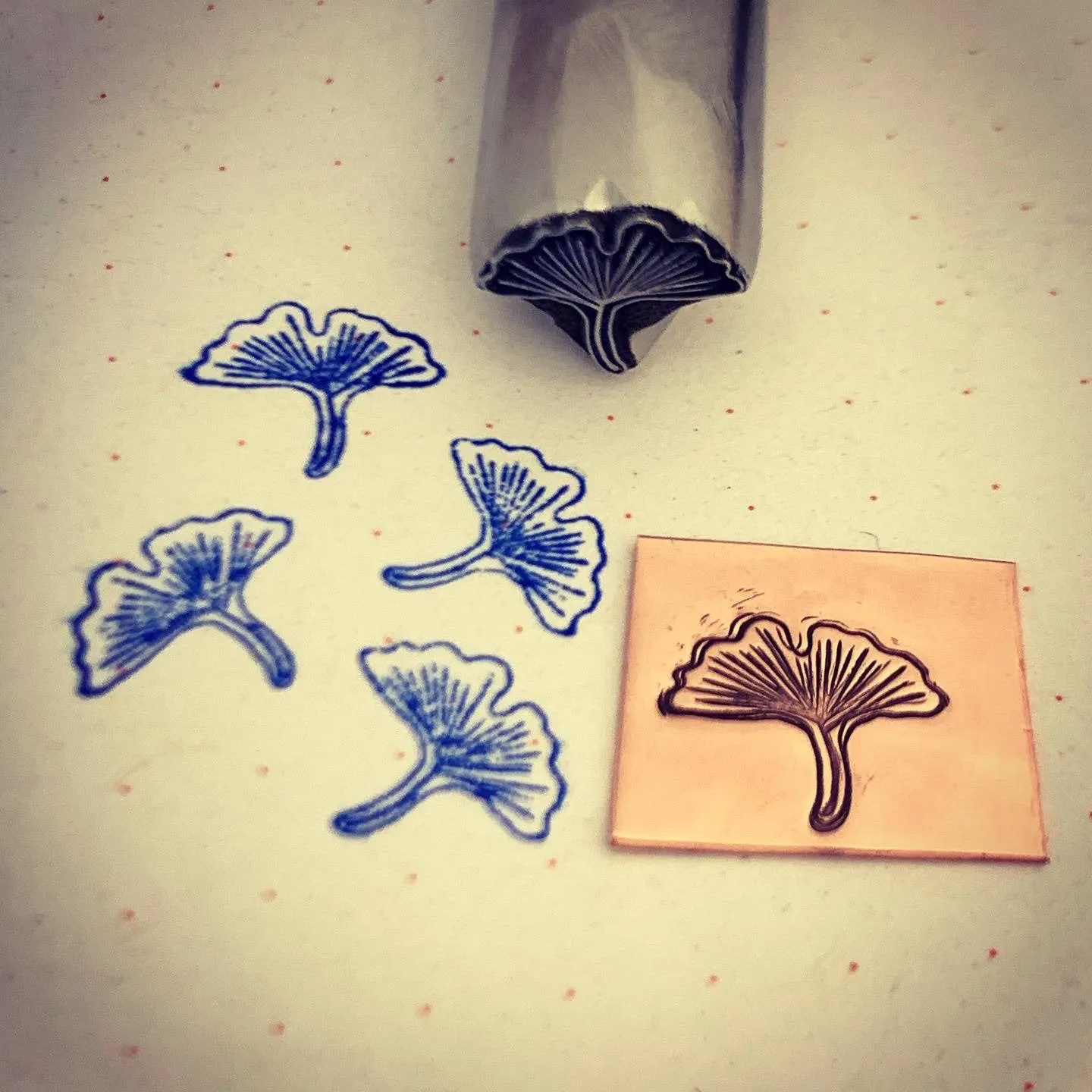 Gingko Leaf, Raised Design! Two Sizes. Unique and Exclusive. Metal Stamp Handmade.