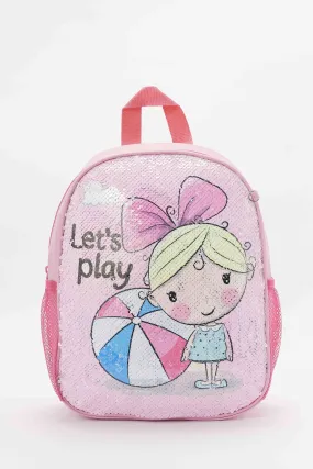 Girl Pink Embellished Backpack