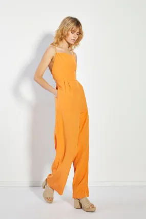 Glamorous Tangerine Backless Wide Leg Jumpsuit