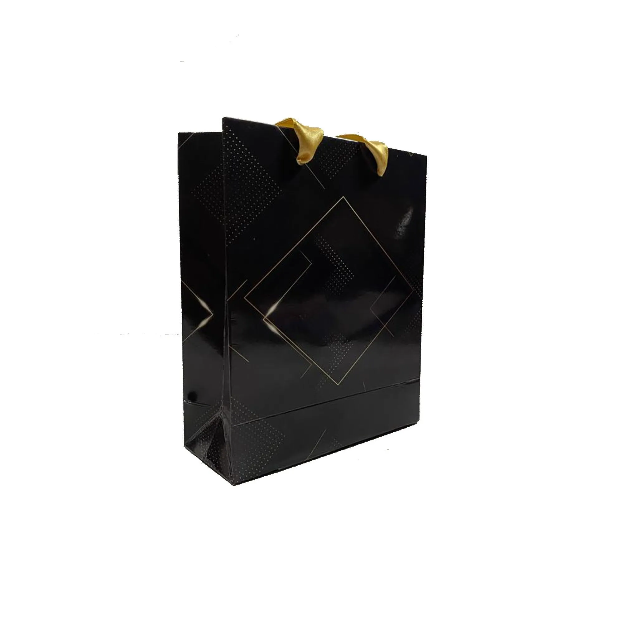 Gloss Laminated Modern Design, Ribbon Handle Paper Bags