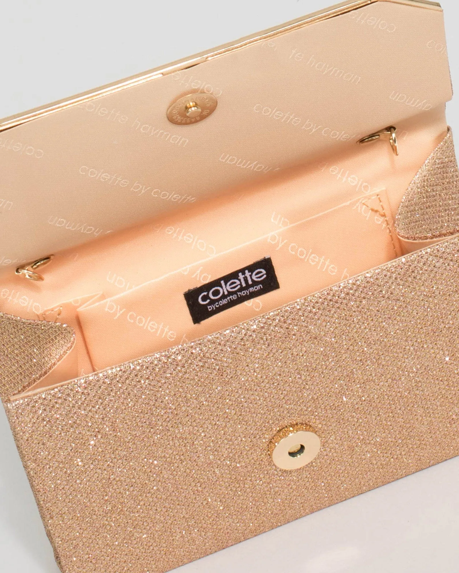 Gold Penny Flap Clutch Bag