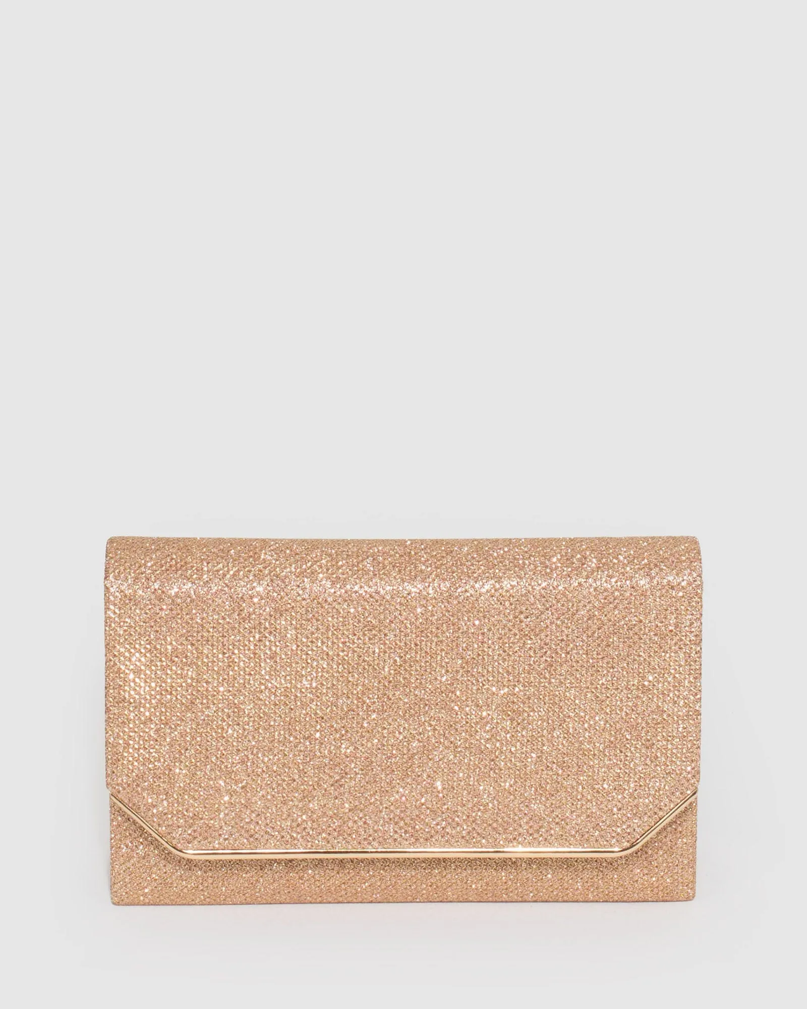 Gold Penny Flap Clutch Bag