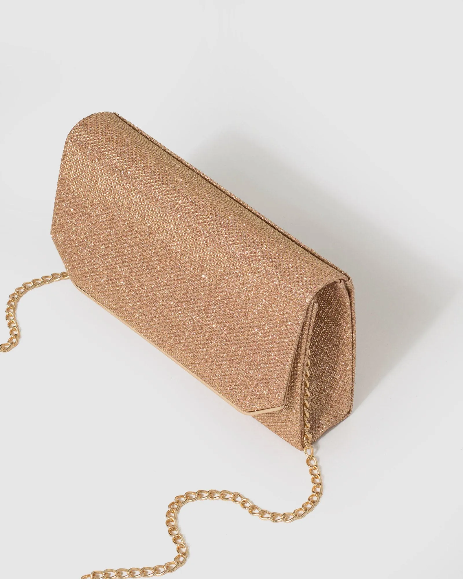 Gold Penny Flap Clutch Bag