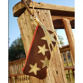 Gold Star Leather Wristlet