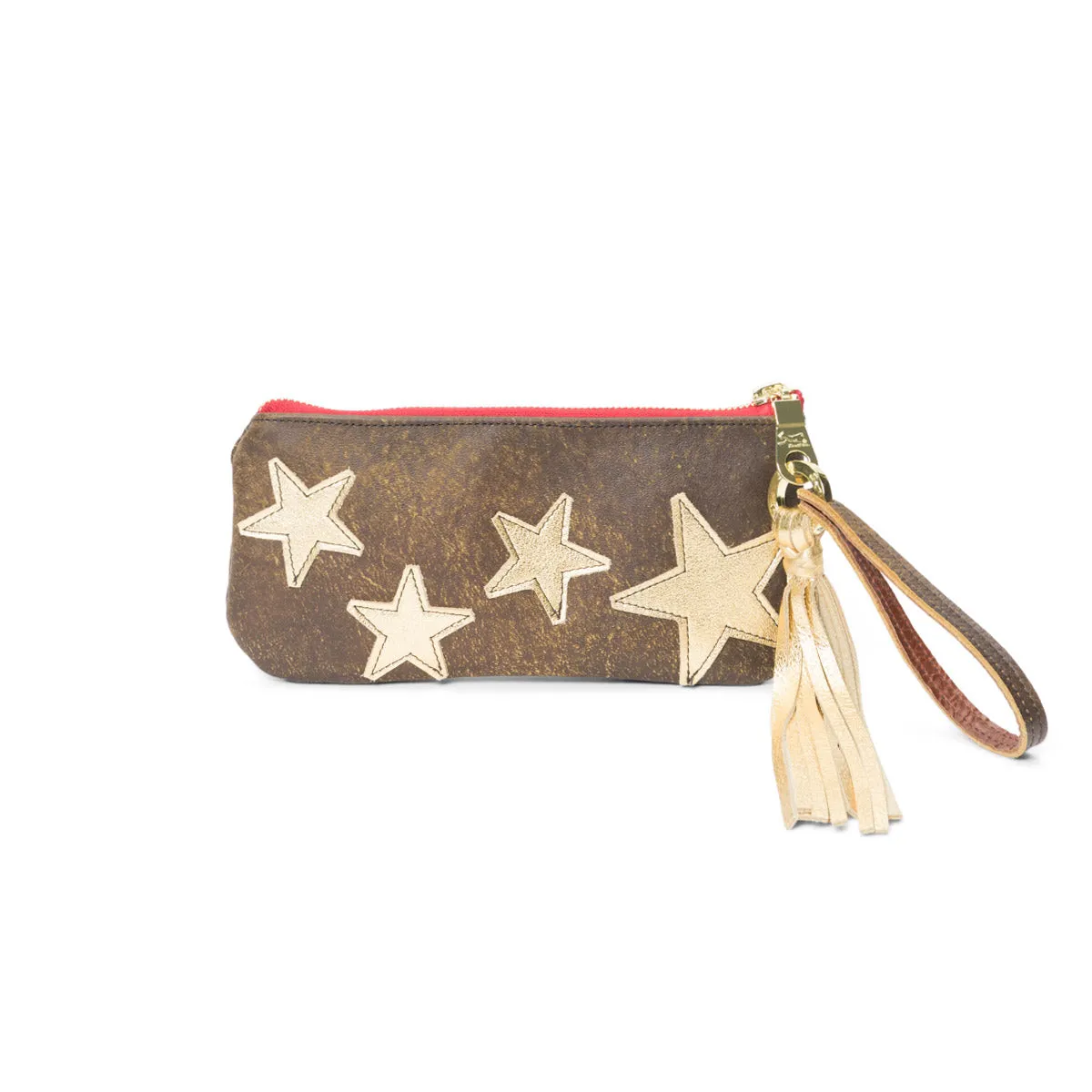 Gold Star Leather Wristlet