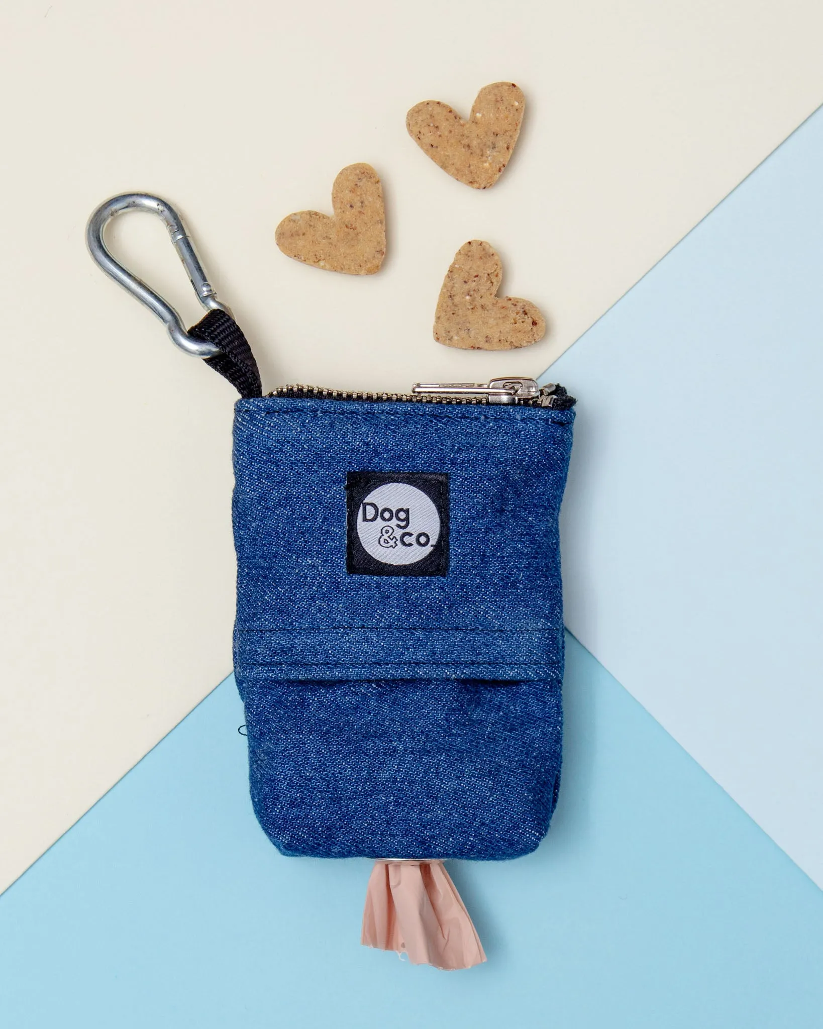 Good Girl Bag Treat   Poop Bag Holder in Denim   Black (Made in NYC)