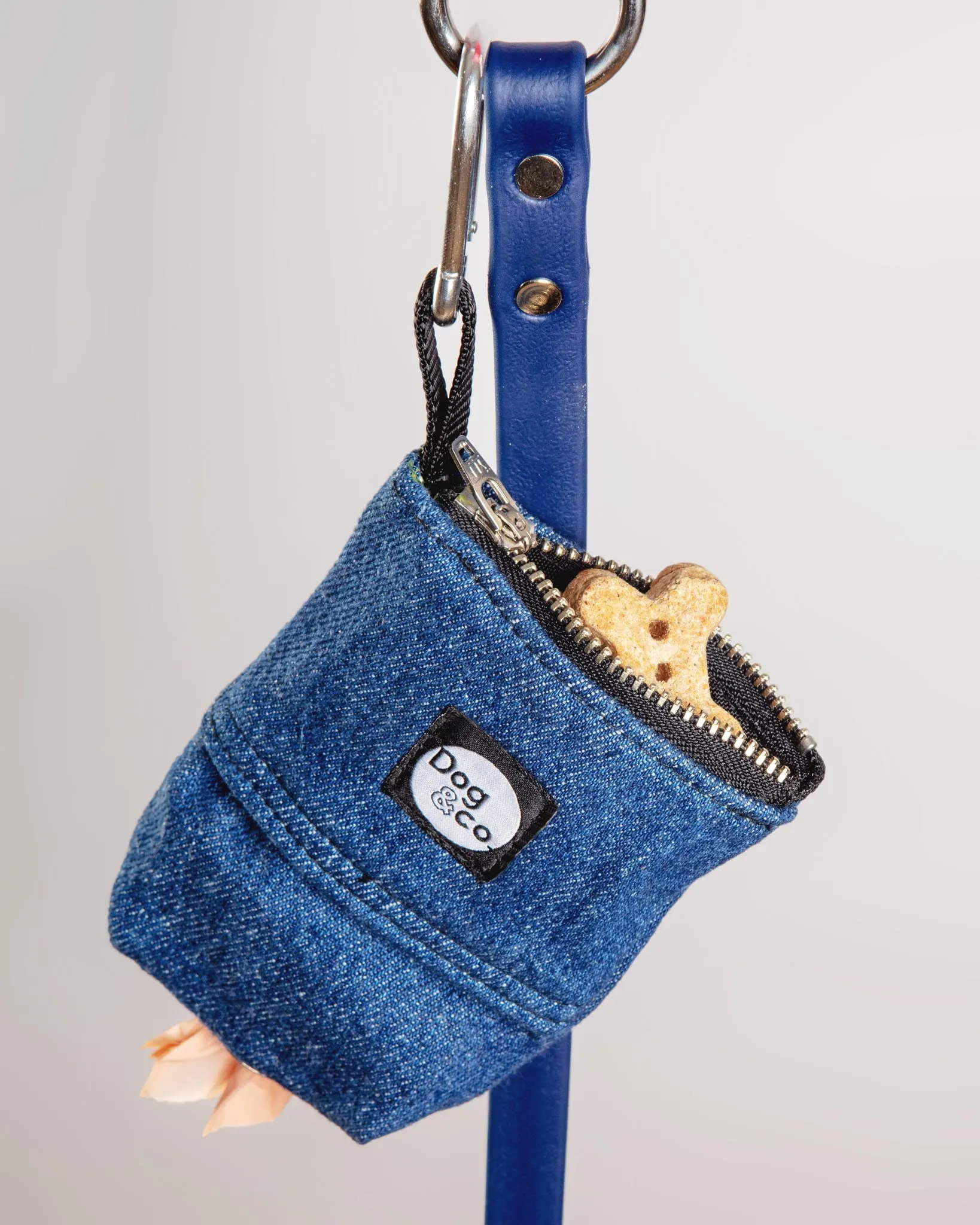 Good Girl Bag Treat   Poop Bag Holder in Denim   Black (Made in NYC)