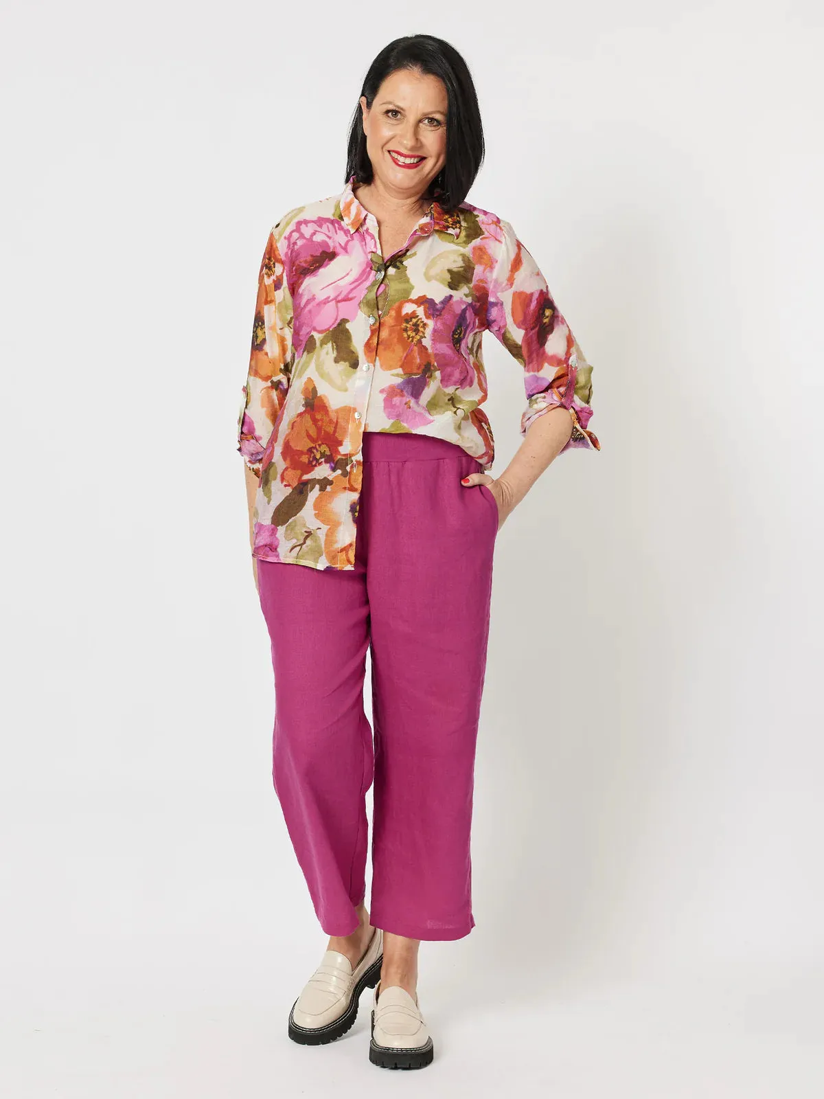 GORDON SMITH Wide Leg Pant - Magenta