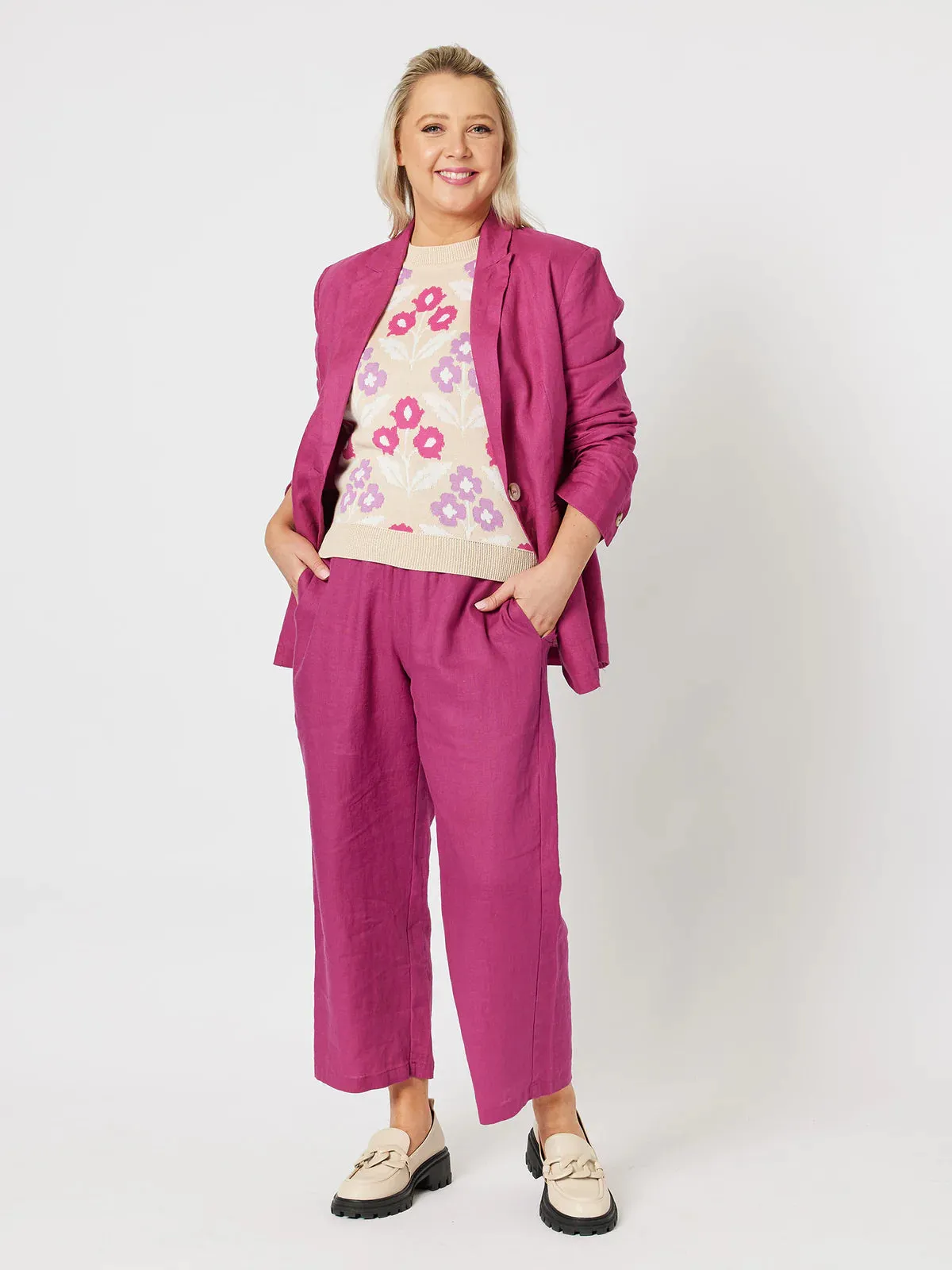 GORDON SMITH Wide Leg Pant - Magenta