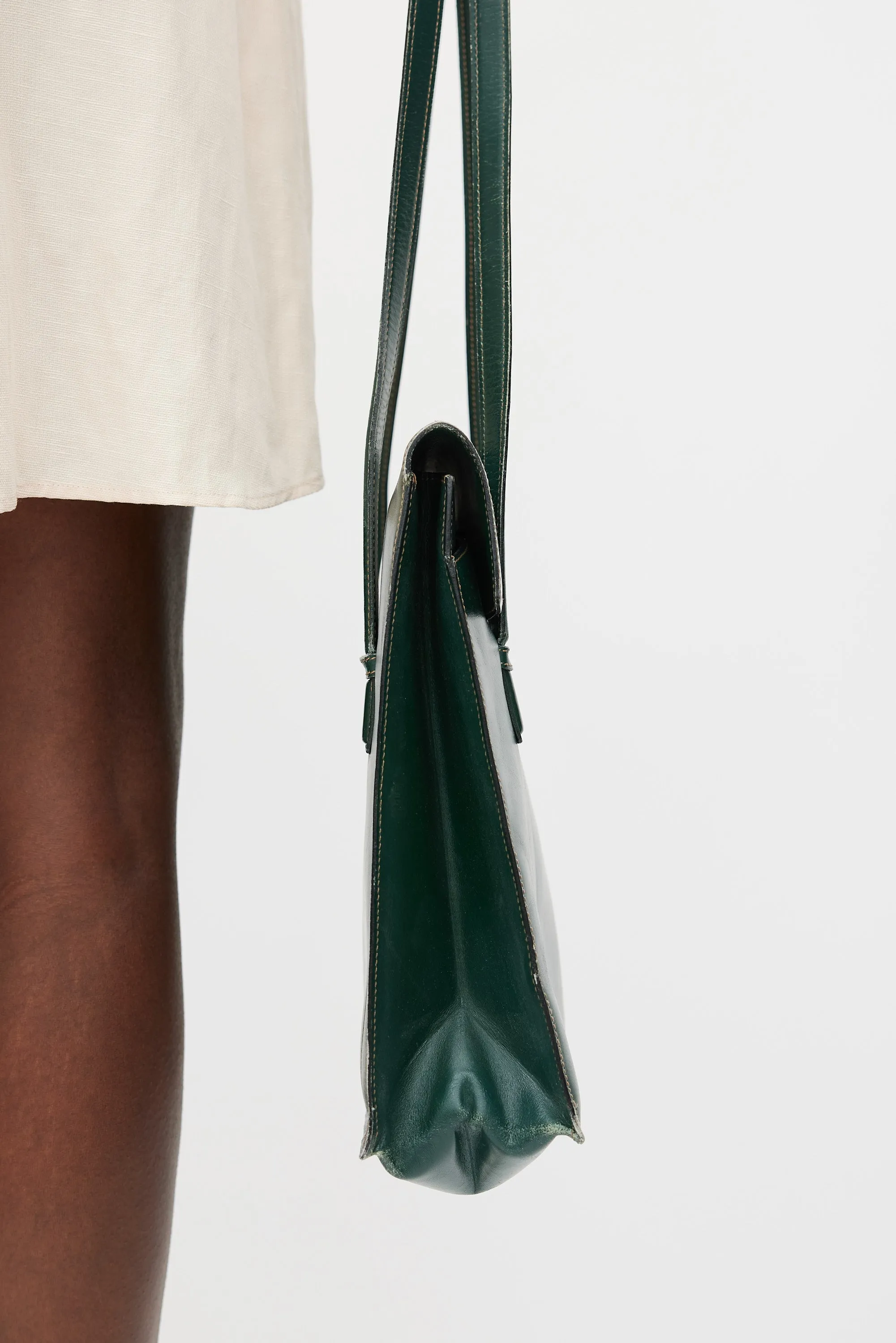 Green Leather Tote Bag