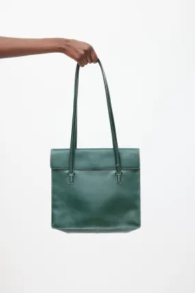 Green Leather Tote Bag