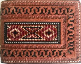 HFW-080B - Ranger Belt Co. Beaded Bi-Fold Wallet