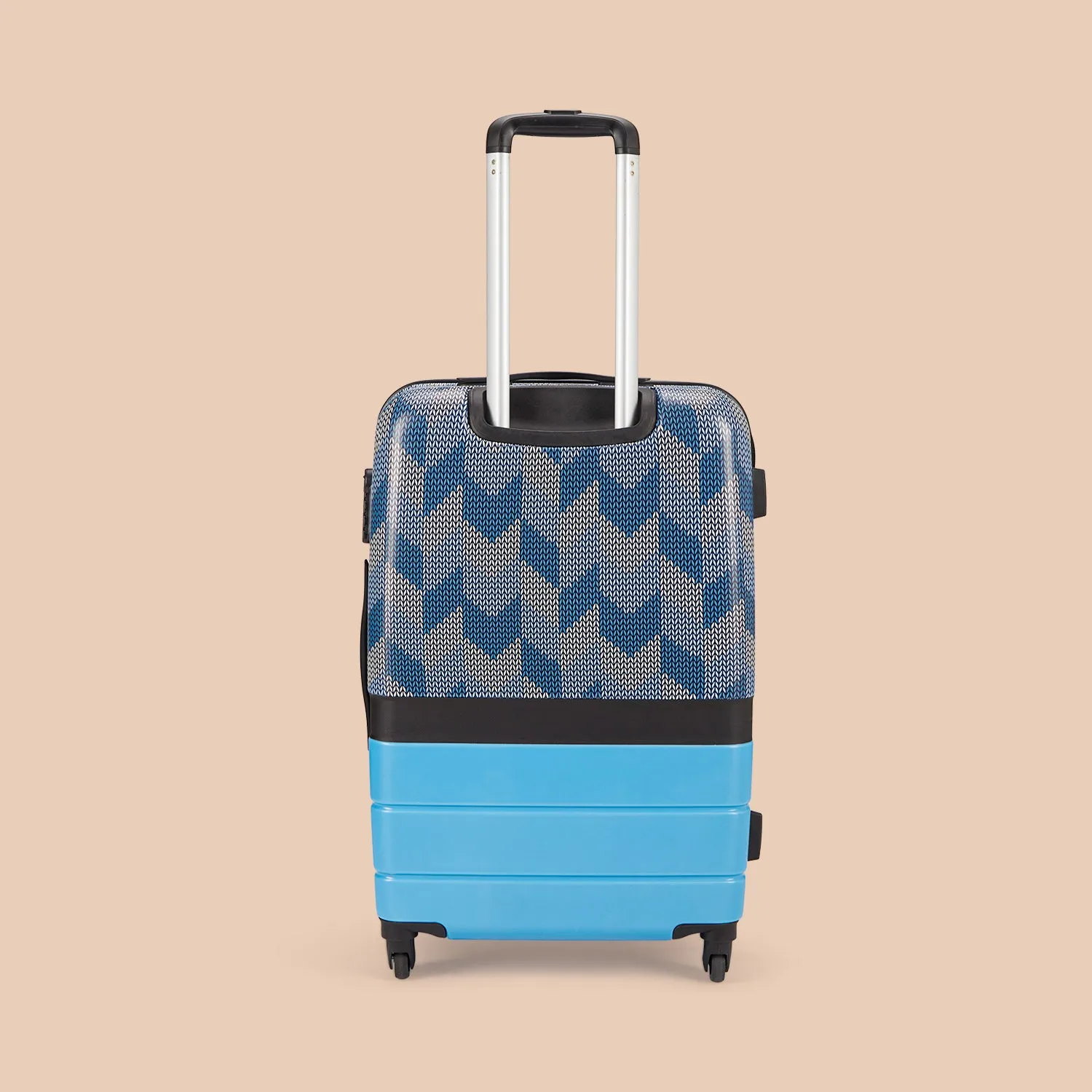 Himachal Chevron Blue Raahi Trolley Bag Combo (Cabin & Medium)