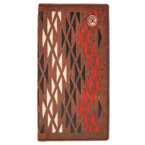 HOOey Triangular Laser Cut with Inlay (Black/Red/Ivory) - Men's Rodeo Wallet