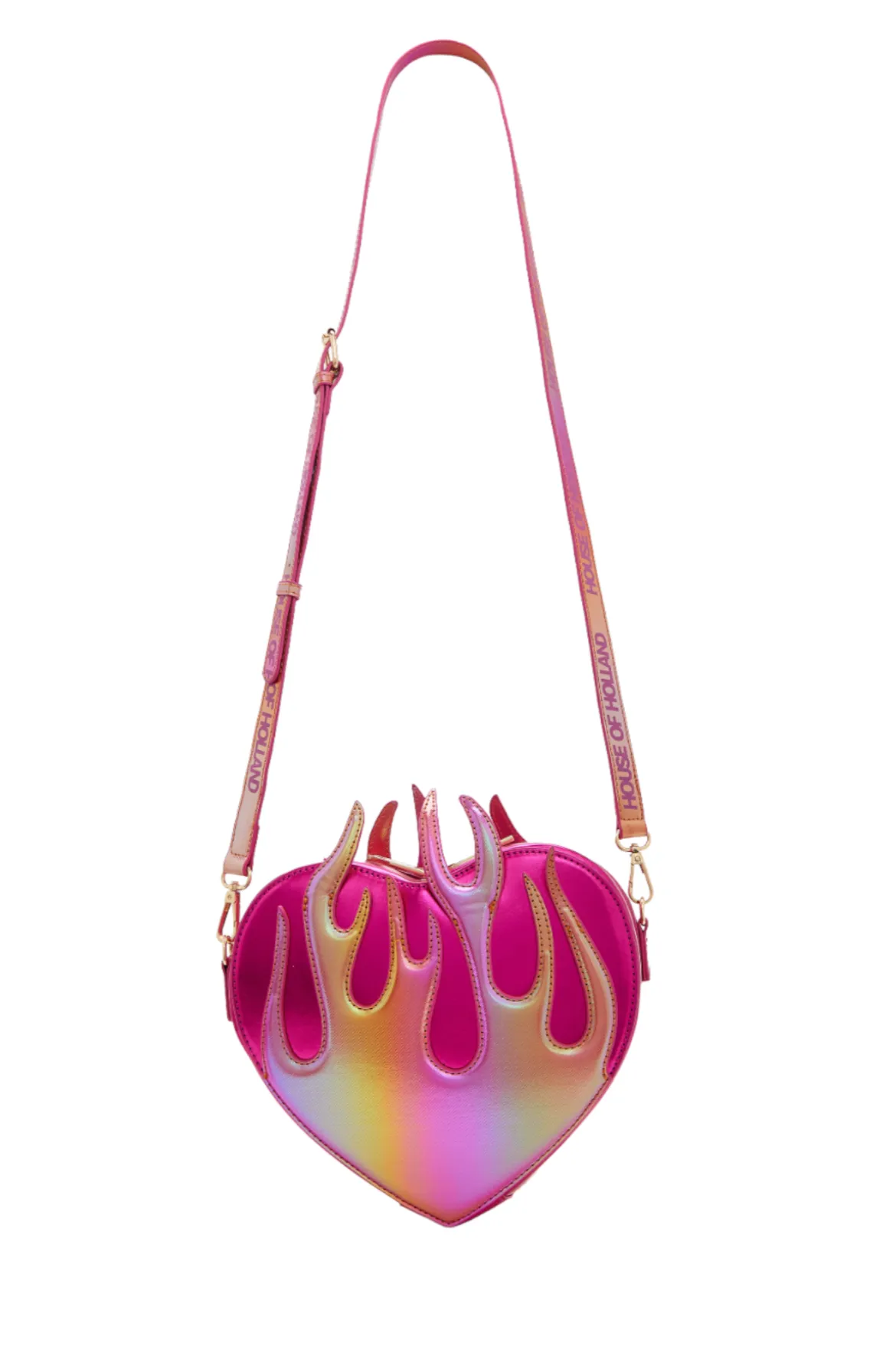 House Of Holland Flaming Heart Crossbody Bag